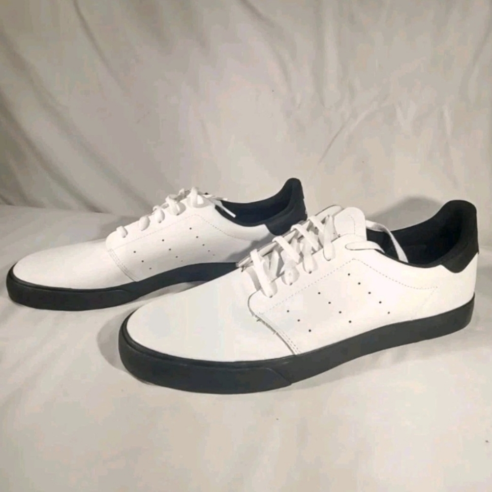 Adidas Men's 13 Seeley Court Shoes Leather White Black Skateboarding